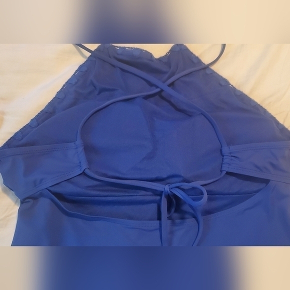 Quint Soul Pink Label Tankini large Indigo Blue Embroidery Edge Detail - Picture 5 of 9